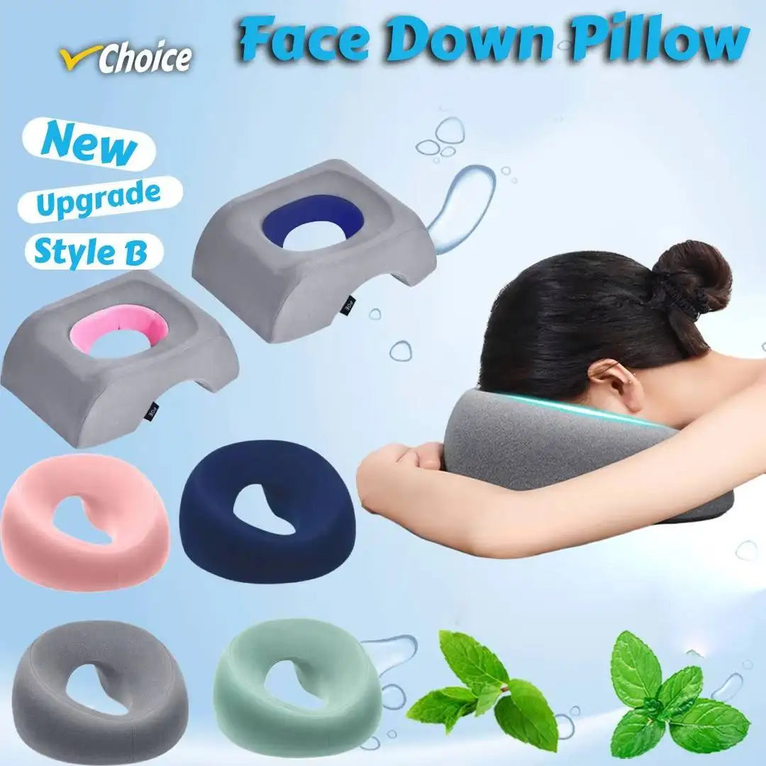 coussin soutien sommeil mousse polyester massage face down confort salon gris tissu uni ergonomie