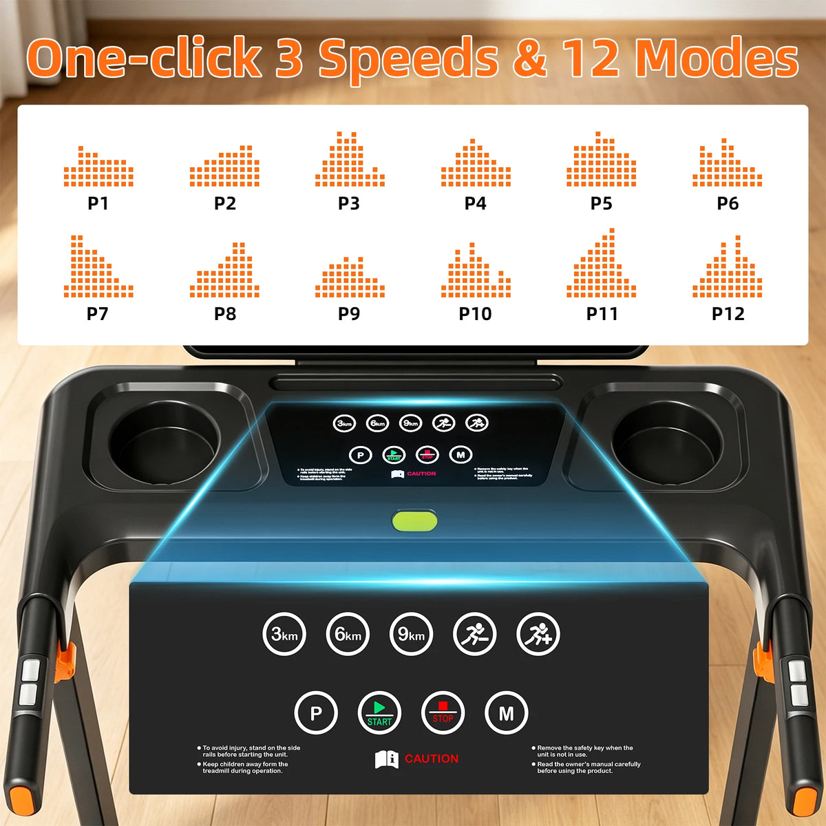 tapis course électrique pliable cardio 12 programmes écran led bluetooth cardiogramme multifacteur moderne domestique