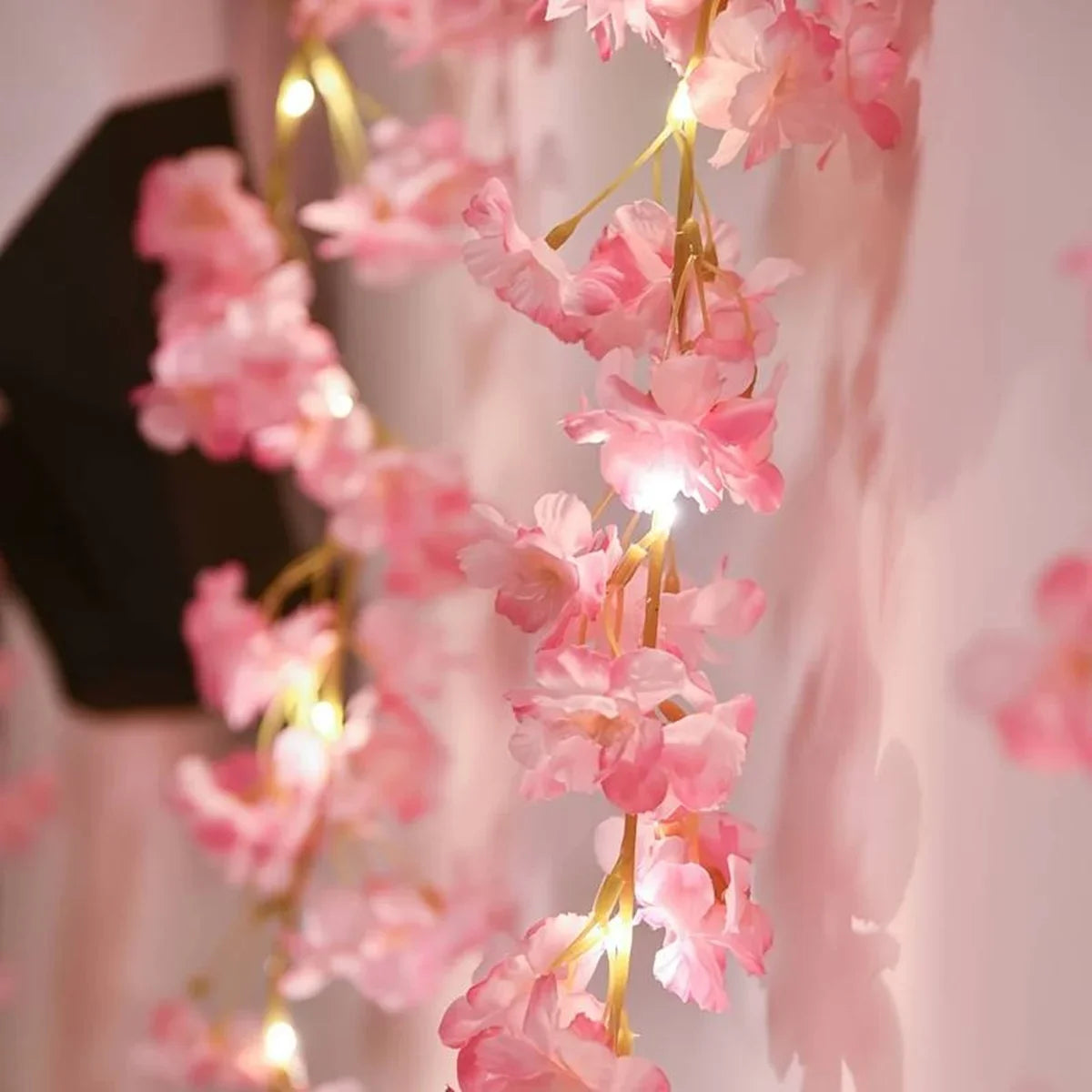 guirlande fleurs cerisier led rose doré decoration chambre mariage vacances erotique floral japonais