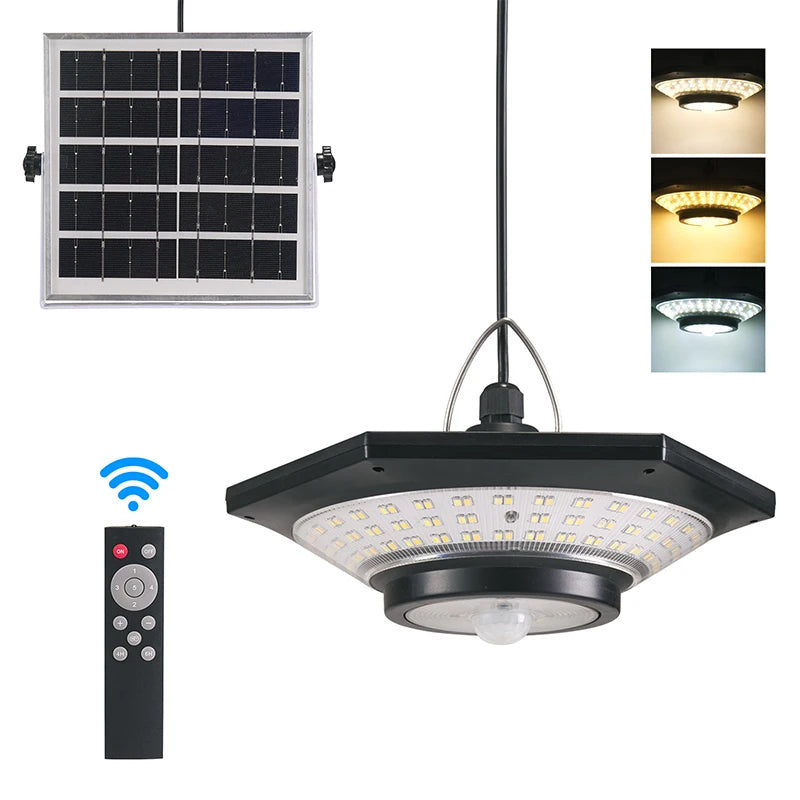 lampe solaire réglable 228 led noir blanc contemporaine télécommande capteur
