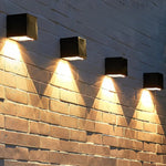éclairage solaire extérieur moderne ip65 led applique murale noire rectangulaire contemporaine étanche 98mm 80mm