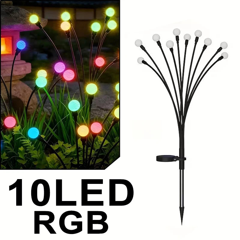 guirlande lumineuse solaire multicolore moderne extérieure boules rondes opaques tige métallique