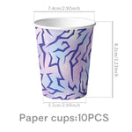 assiettes papier violet serviettes napkins gobelets plastique party purple hunter decorations anniversaire festifs moderne