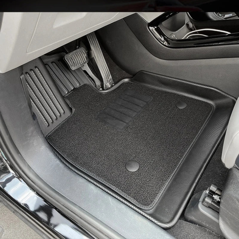 tapis sol voiture noir rayures horizontales clips anti dérapant fibre synthétique moderne tout terrain