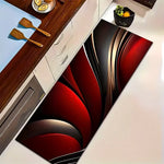 tapis moderne abstrait rouge noir doré antidérapant polyester 120cm 150cm