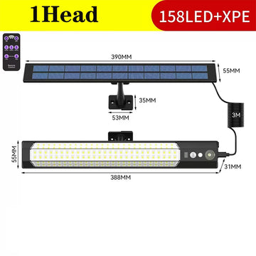 lampe solaire led noir blanc moderne modes capteur mouvement télécommande clips