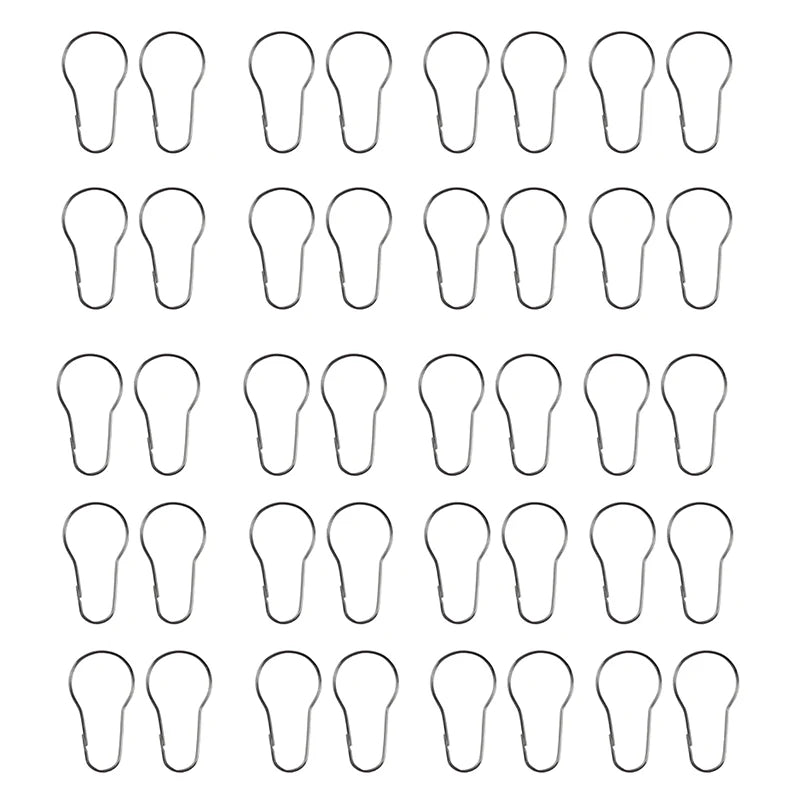 anneaux rideau argenté moderne acier inoxydable lisse opaques accessoire fenêtre porte rideau six point