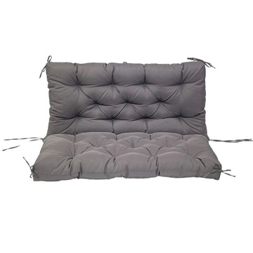 coussin balançoire extérieur gris capitonné imperméable rubans fixation banc jardin moderne