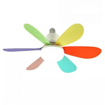 ventilateur lumière intégrée moderne noir blanc 52cm 42cm télécommande led ailes plastique