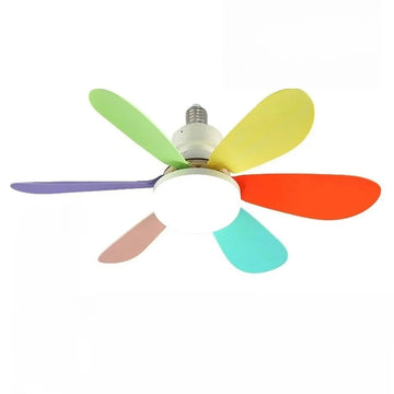 ventilateur lumière intégrée moderne noir blanc 52cm 42cm télécommande led ailes plastique