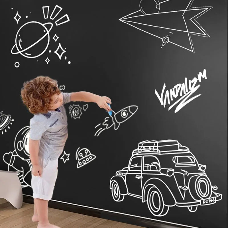 tableau noir sticker mural moderne étoiles planètes graphiques fixations enfant diy artístico