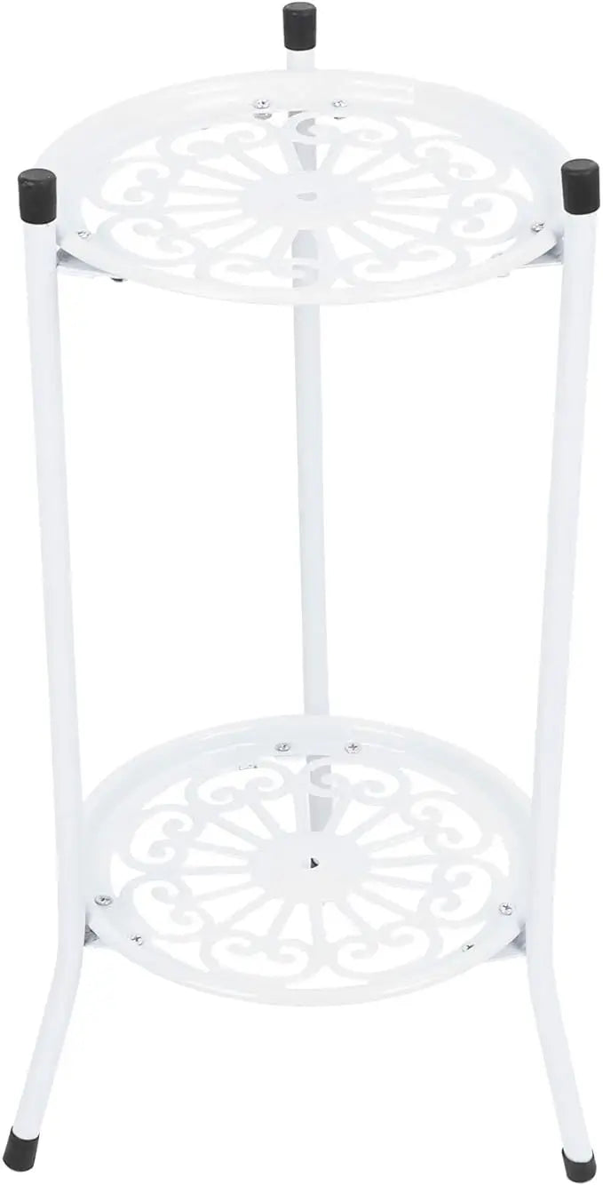 support plante métal noir blanc grille ajourée moderne pieds solides pots tiered shelf