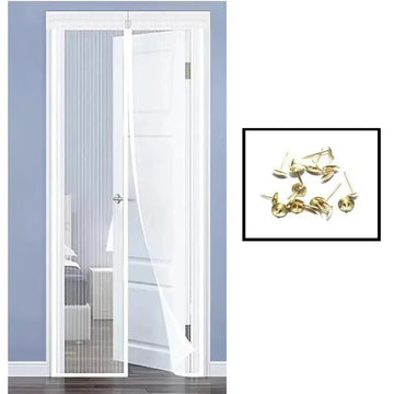 rideau moustiquaire porte blanc noir maille fine clips magnétiques autofermeture moderne