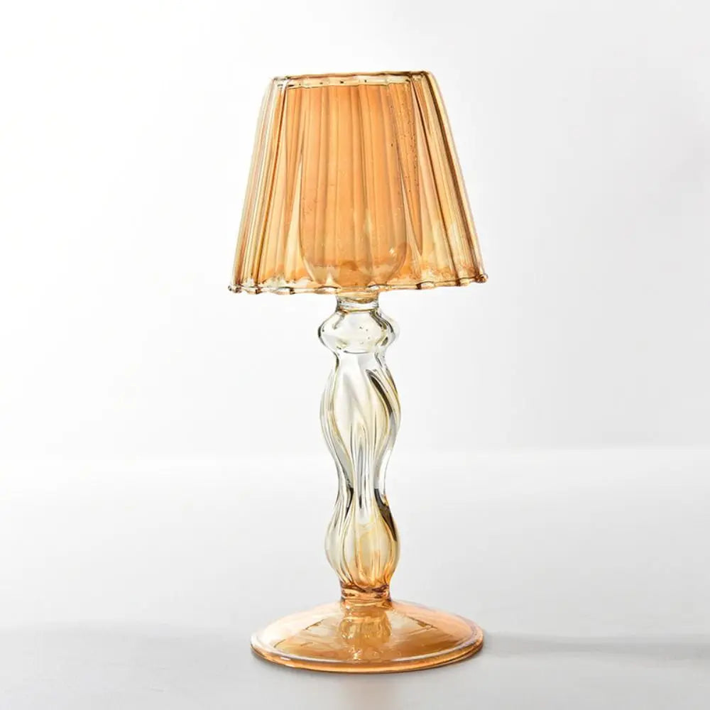 lampe table moderne transparente texture ondulée décoration intérieure contemporain abat jour base fixe