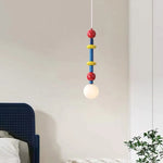suspension moderne lampe verre colorées sphère translucide blanc rouge bleu jaune vert chambre enfants