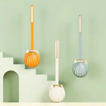 brosse wc moderne bleu clair orange blanc texture coquillage adhésif durable plastique