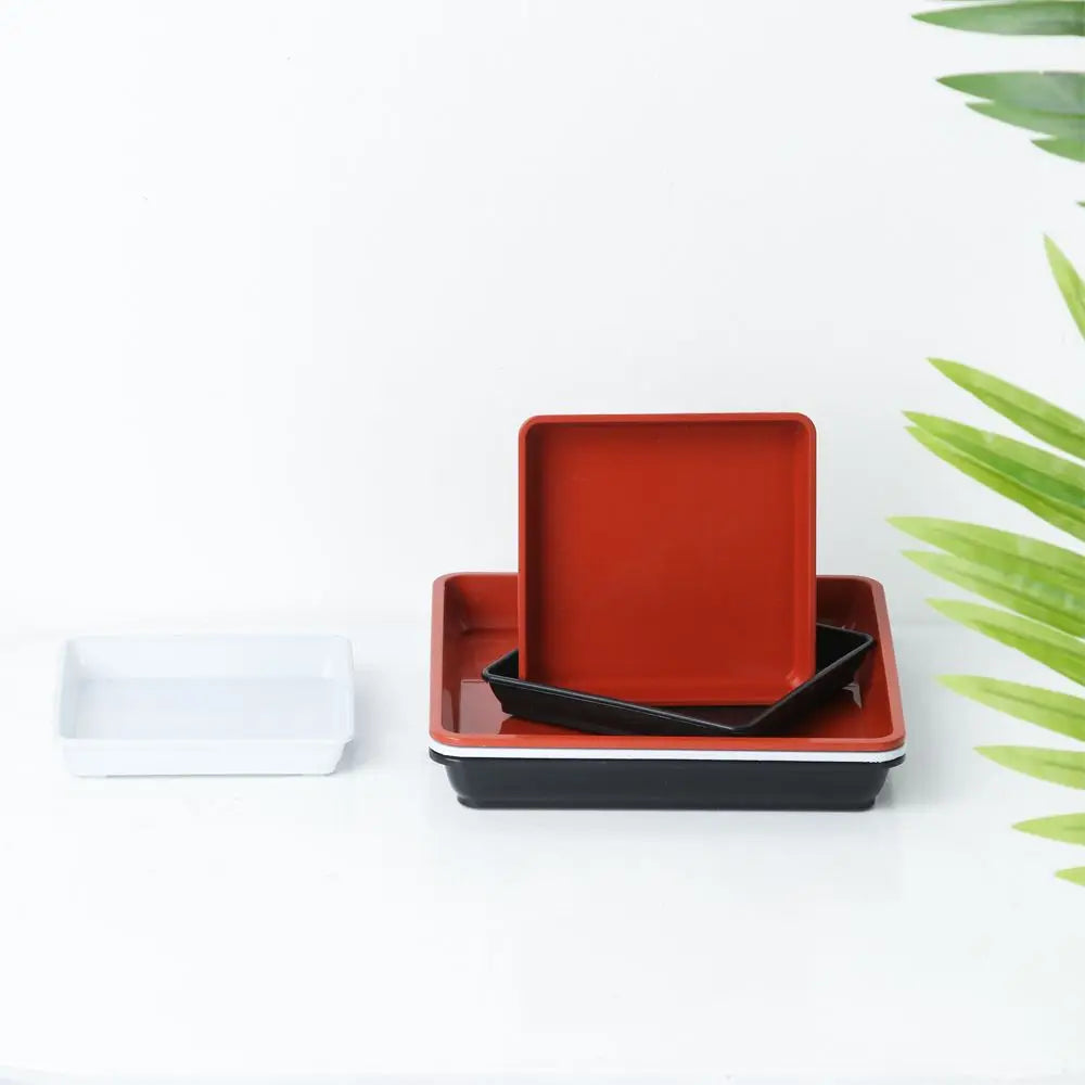 plateaux carrés plastique durable goutte goutte sauciers plantes modernes 12x12cm 15x15cm 18x18cm 22.2x22.2cm 25.6x25.6cm
