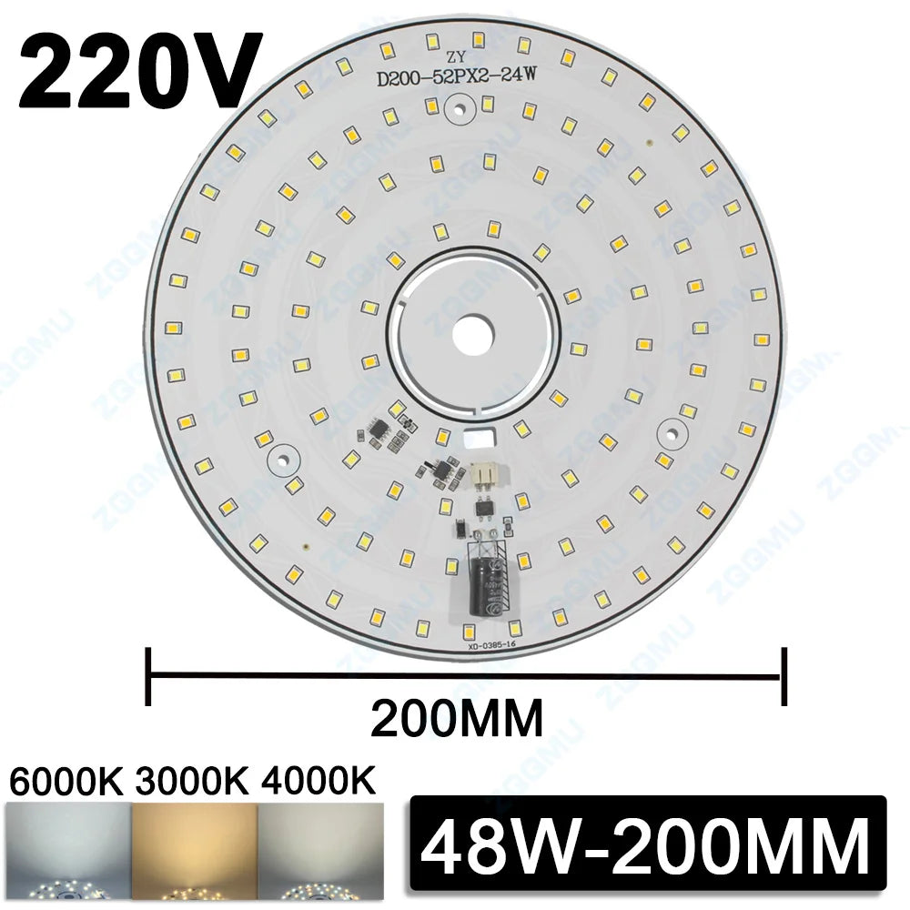ampoule led 24w 36w 48w couleurs 6000k 3000k source lumineuse smd2835 alu moderne