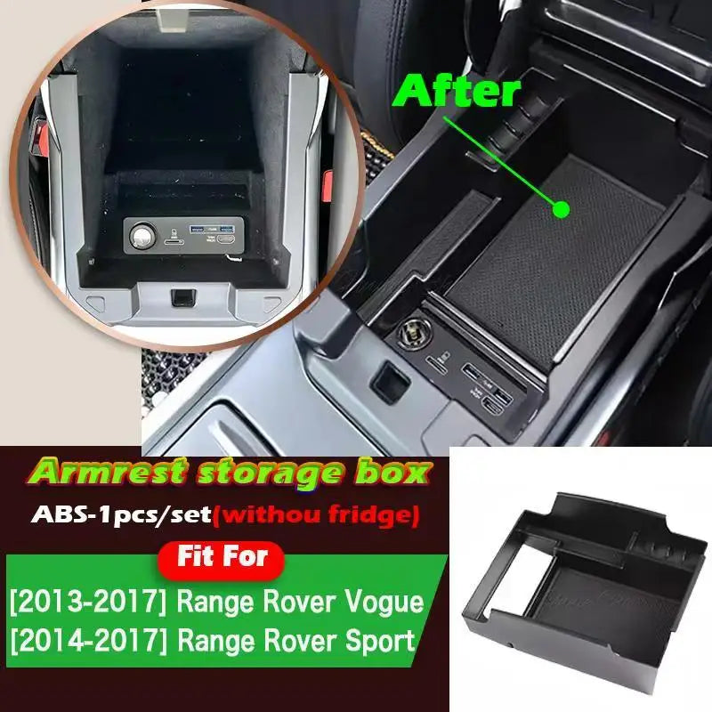 boîte rangement accoudoir central noir range rover sport vogue organisation contemporaine anti dérapant