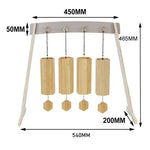supports cloches vent bois naturel rouge motifs modernes minimalistes cloches