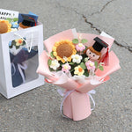 bouquet fleurs artificielles graduation couleur blanc jaune bleu rose vert figurine ruban décoration maison