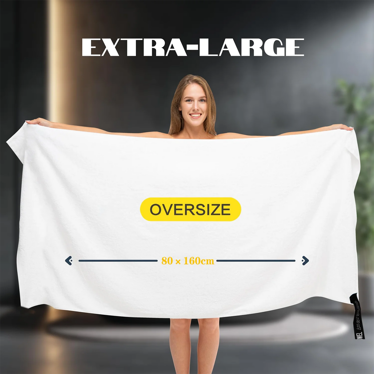 serviette bain microfibre rapide absorbante machine moderne anneau métallique uni vert orange rose gris
