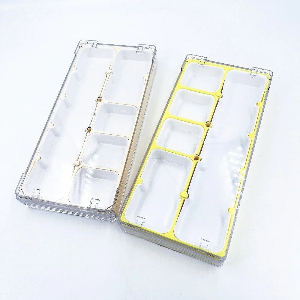 boîtes rangement transparentes plastique compartiments clips coussinets éponge organisation pièces montres moderne différentes couleurs
