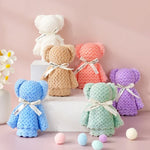 serviettes ours peluche tissu texturé sacs transparents couleurs variées cadeau mariage anniversaire 10 ensembles