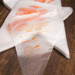 sacs pâtisserie blancs imprimés orange coniques taille respectueux environnement usage unique