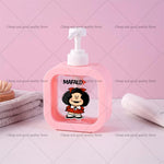 distributeur savon liquide rose personnages animés transparent moderne 300ml rechargeable