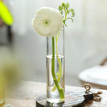 vase verre transparent moderne décoration intérieure chambre fleurs artificielles inclusion hydroponique