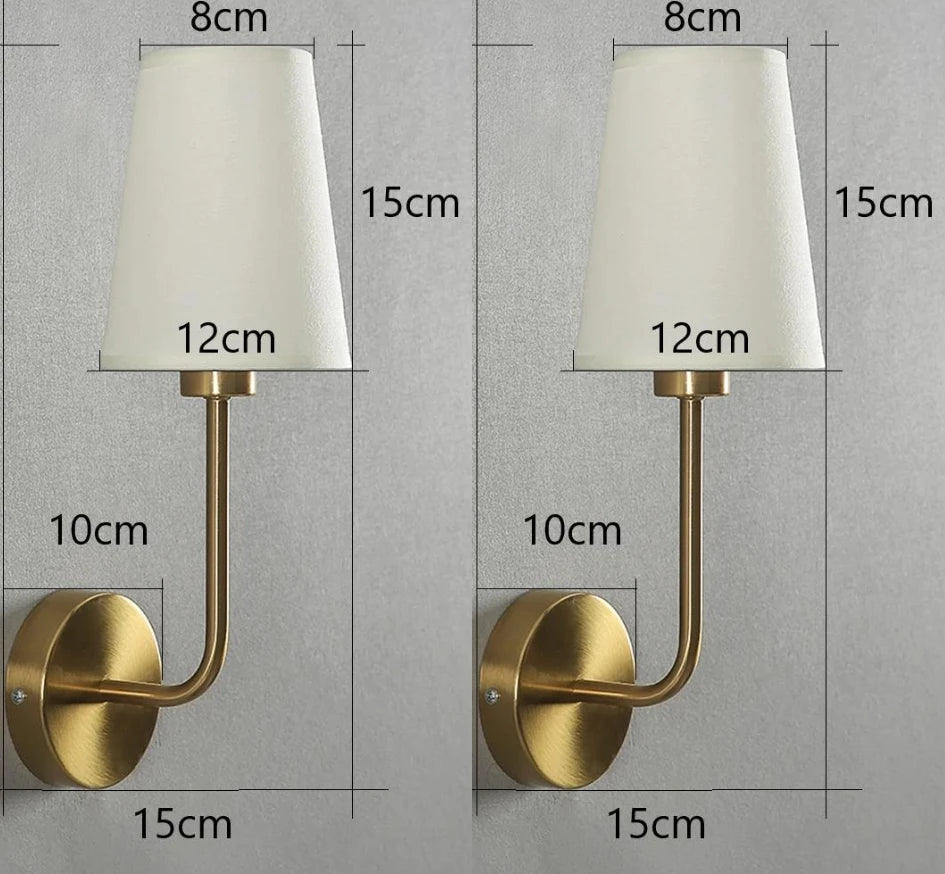 Lampe murale moderne or abat jour conique éclairage quotidien led minimaliste