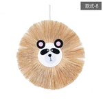 décoration murale couronne paille visage animé enfantine yeux sourire décos chambre enfantsOpaque