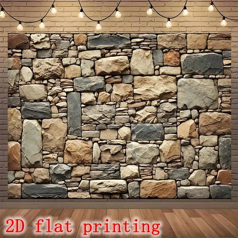 toile imprimée pierre naturelle multicolore 2d flat printing occasion fête anniversaire mariage Halloween