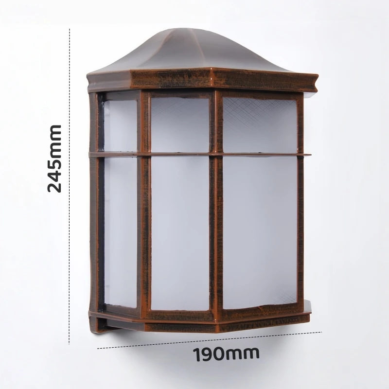 lampe murale bronze noir grille métal verre translucide vintage classiqueextérieur ip54