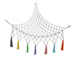 filet tressé boho blanc suspendu angle grande capacité opacité artisanal anneau métallique réutilisable chambre