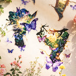 autocollants muraux abstraits papillons fleurs galaxie modernes bleus violets dorés noirs