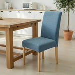 housses chaise moderne bleu beige tissu jacquard adhésif résistant taches