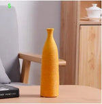 vases céramique modernes blanc noir orange texture tissée opaques salon