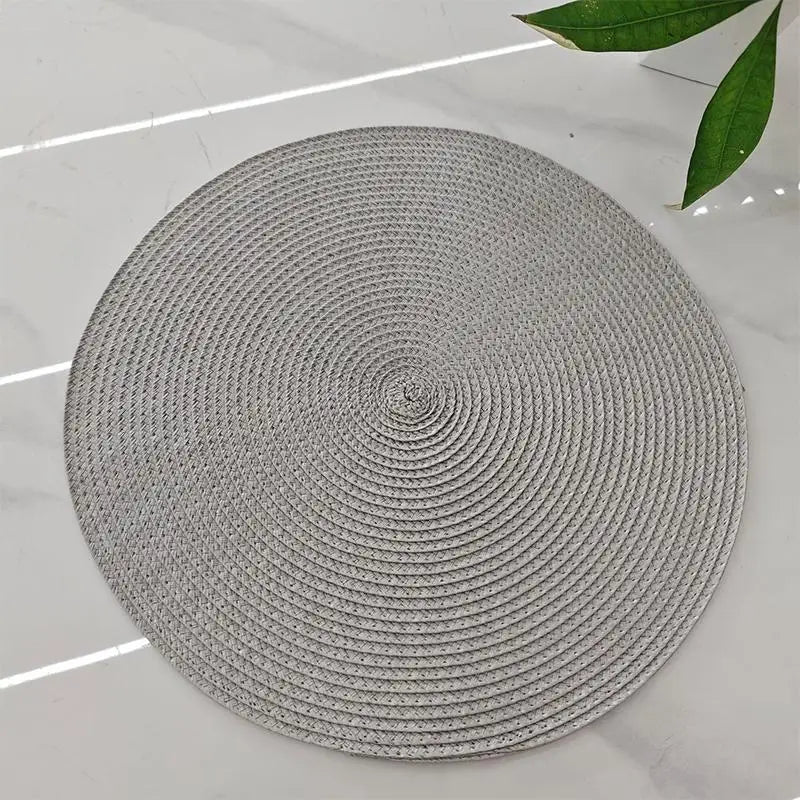 placemats ronds tissés noir bleu marine moderne résistants taches antidérapants lavables été table dîner