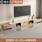 meuble tv moderne gris blanc marbre tiroirs rangement salon