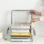 organisateur livres transparent noir poignées amovibles moderne pratique sac livres étudiant classe rangement ménage