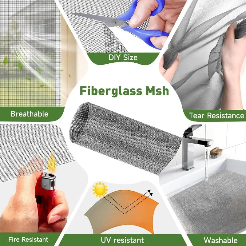 filet fenetre gris maille fine anti insectes adhésif moderne anti moustiques fixe polyester invisible