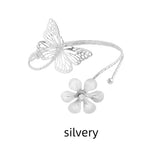 anneaux rideau décoratifs papillon fleur métal brillant or argenté moderne floral pièces