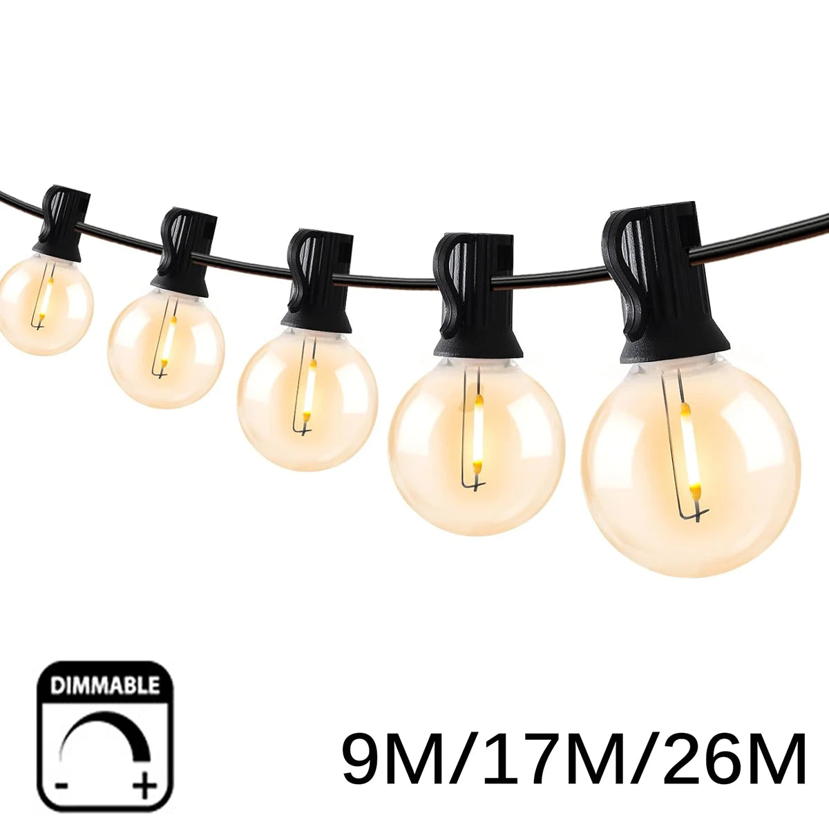 guirlande lumineuse extérieur led blanc chaud ampoules boule vintage décoration jardin terrasse patio extérieur