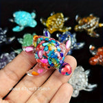 bijou tortue décoration colorées brillantes décoratif opaque multicolore verte bleue