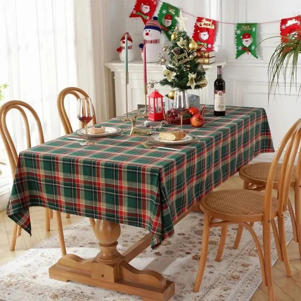 nappe table noël carreaux écossais imperméable réutilisable polyester facile entretenir rouge verte bleue