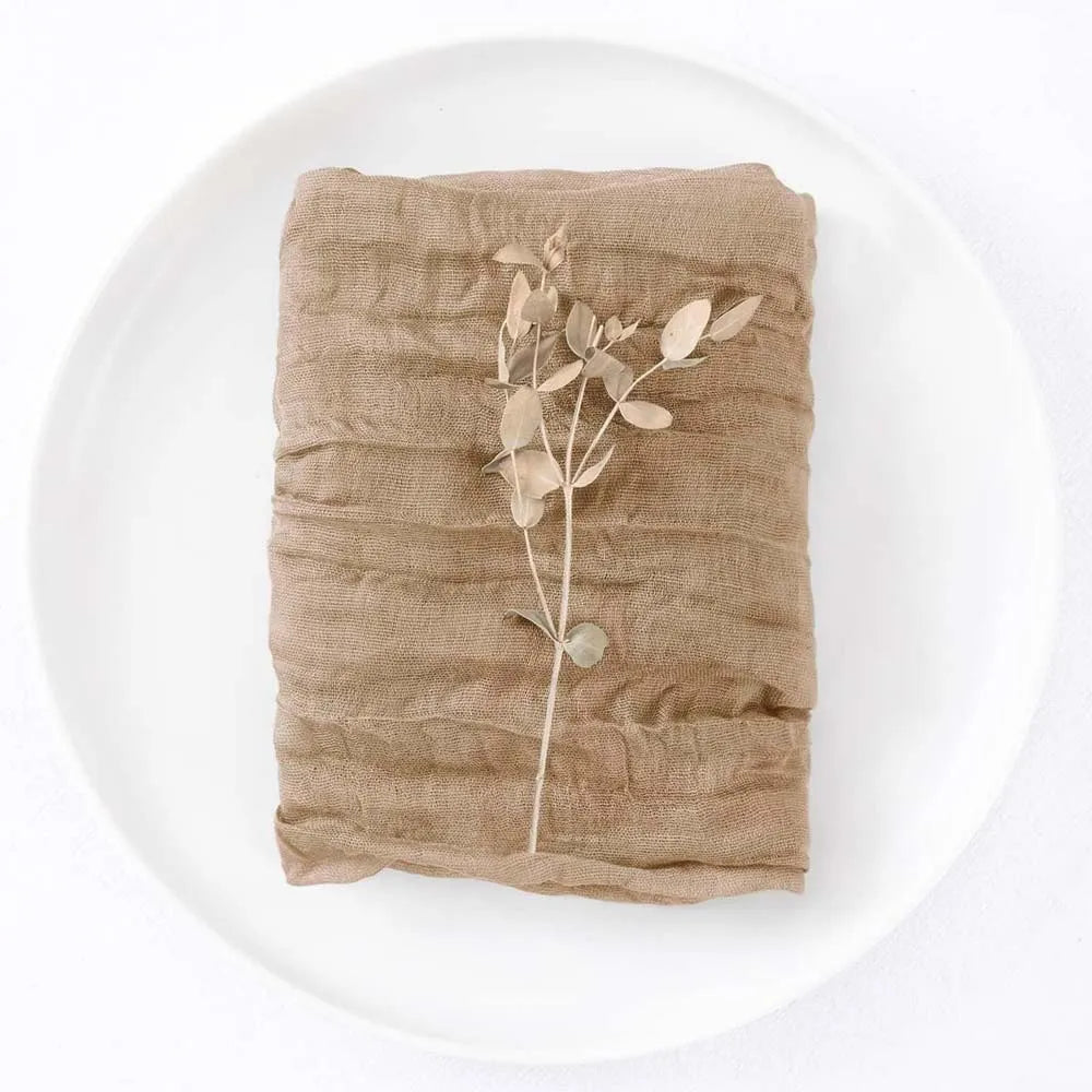 serviettes coton polyester 50x50cm beige clair texture ondulée classique maison mariage événements
