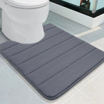 tapis toilette moderne gris clair pelucheux super absorbant antidérapant tissu microfibre chenille memory foam