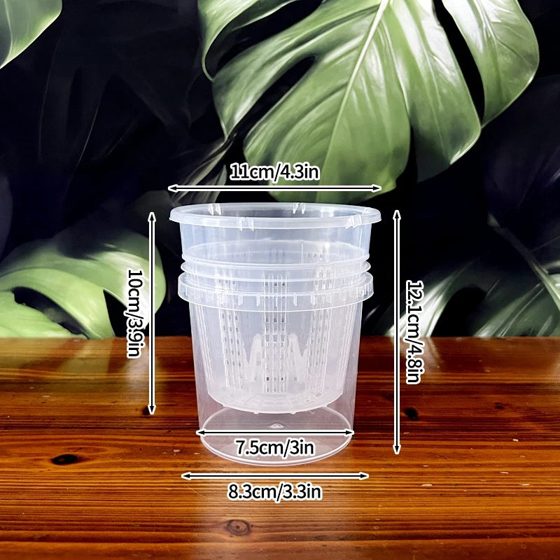 Pot plante moderne auto arrosant transparent controle racines drainage ornemental fleuri